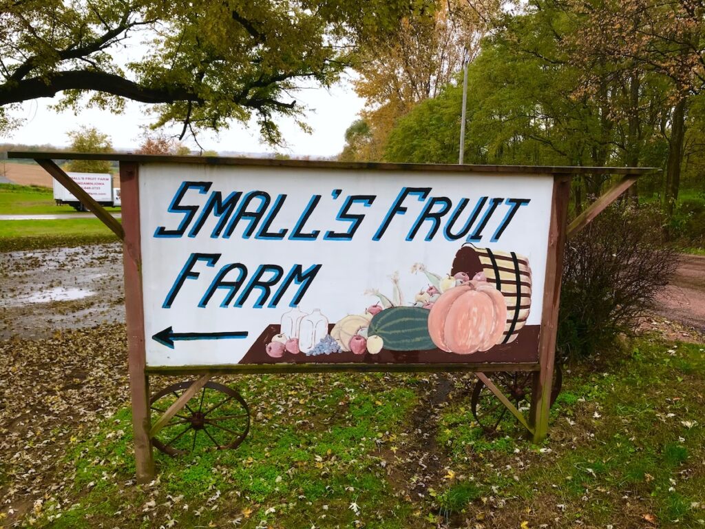 Small Fruit Farm sign in Mondamin